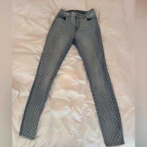 DL1961 Women's Light Blue Patterned Skinny Jeans